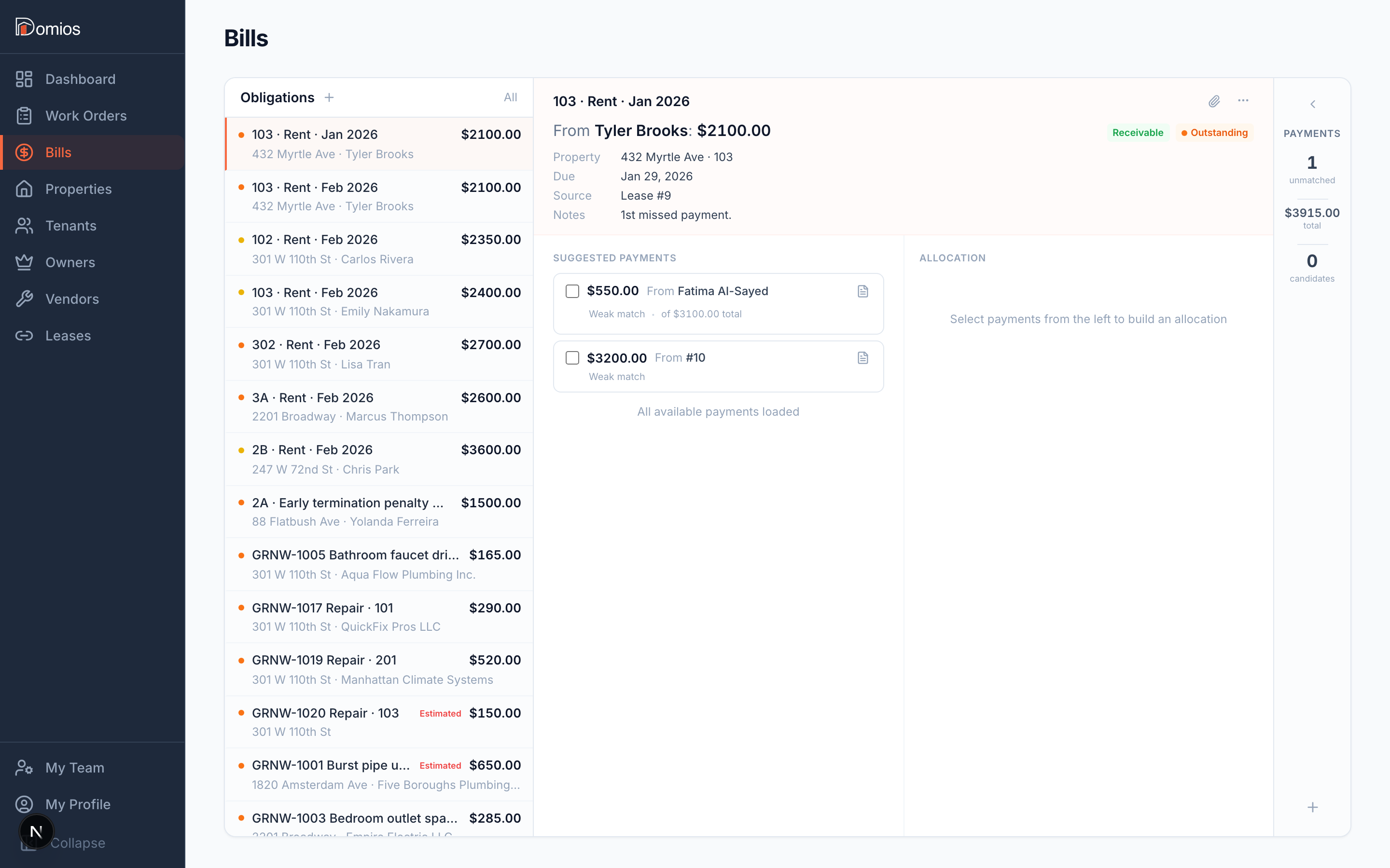 Domios reconciliation workbench